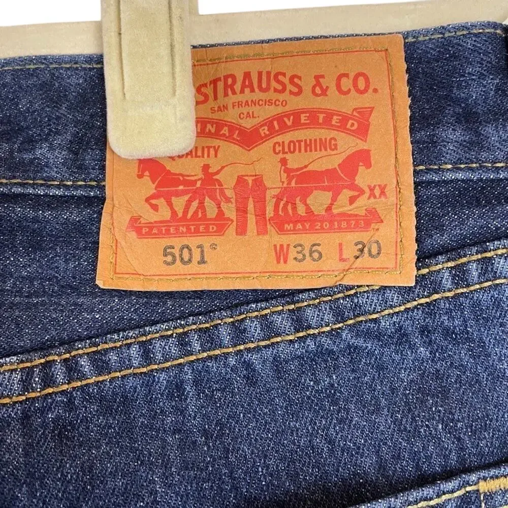 Levi’s 501 Button Fly All Cotton Jeans Men’s Size 36 X 30